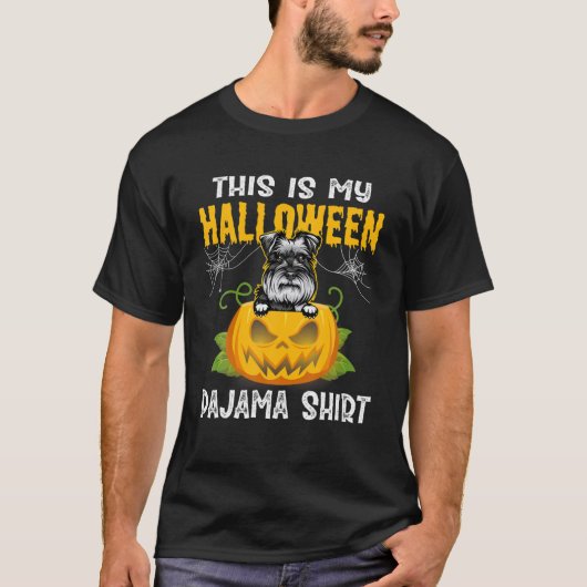 これは私のハロウィーンのパジャマ・シュナウザーの衣装だ Tシャツ (正面)