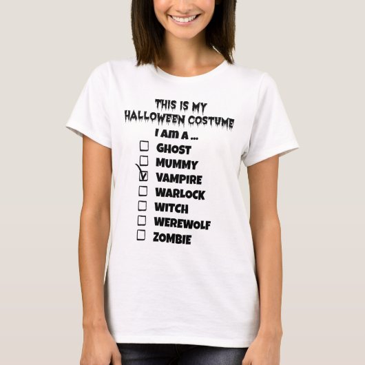 これは私のハロウィーンの衣装である – チェックマークVampire Tシャツ (正面)