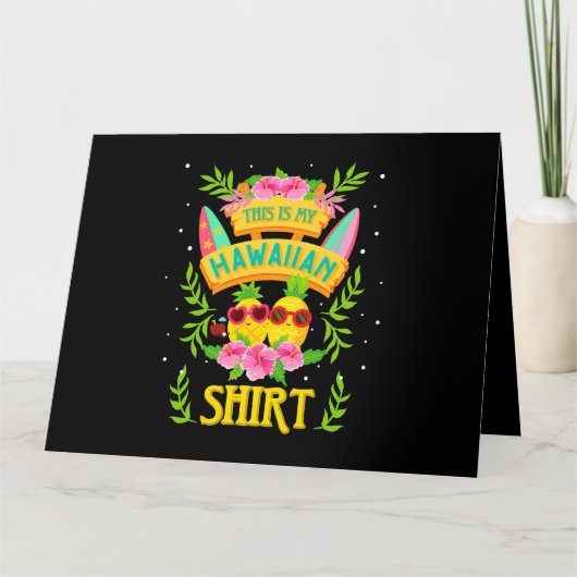これは私のハワイアンシャツ女性男性パイナップルハワ カード (正面)