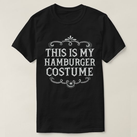 これは私のハンバーガーの衣装のおもしろい怠惰なハロウィン Tシャツ (デザイン正面)