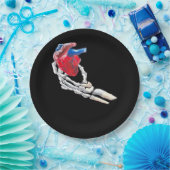 これは私のハート – スケルトンハートハンド ペーパープレート (パーティー)