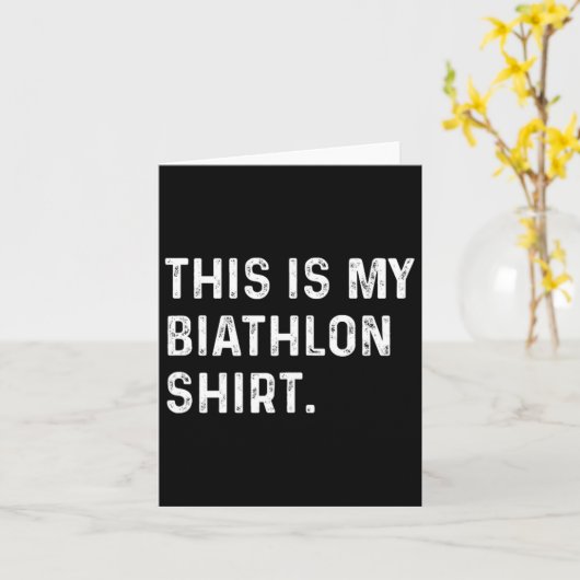 これは私のバイアスロンのシャツ – スキースキースキースキースキースキースキーヤー カード (黄色い花)