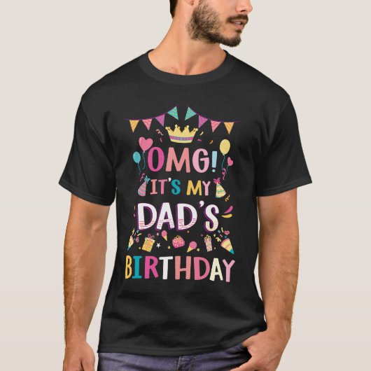 これは私のパパの誕生日父と息子の父親だ Tシャツ (正面)