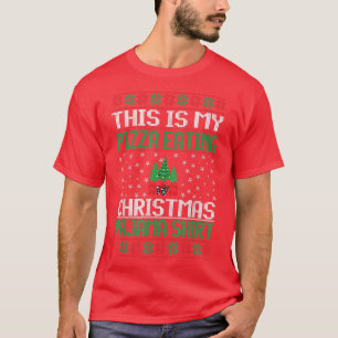 これは私のピザを食べるクリスマスのパジャマシャツ楽しい Tシャツ