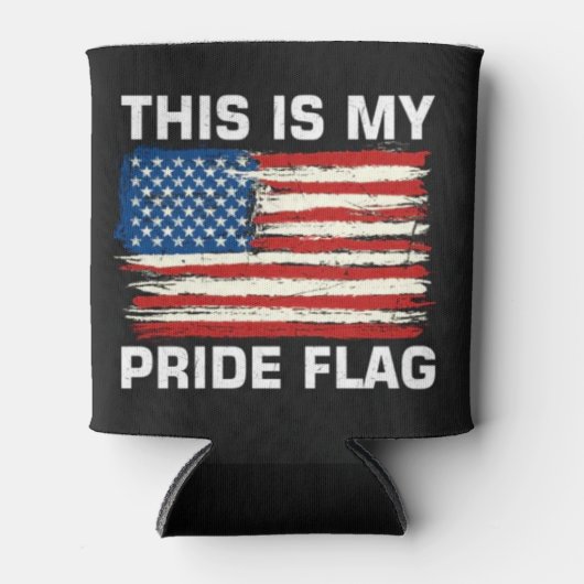 これは私のプライド国旗のアメリカ国旗のクーラーボックス 缶クーラー (正面)