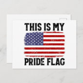 これは私のプライド国旗の米国国旗で、7月の愛国者の4日 シーズンポストカード (正面/裏面)