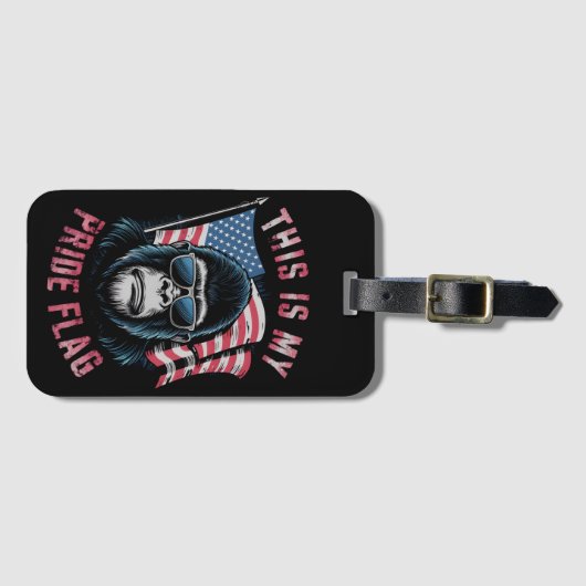 これは私のプライド旗アメリカ国旗だ ラゲッジタグ (正面横)
