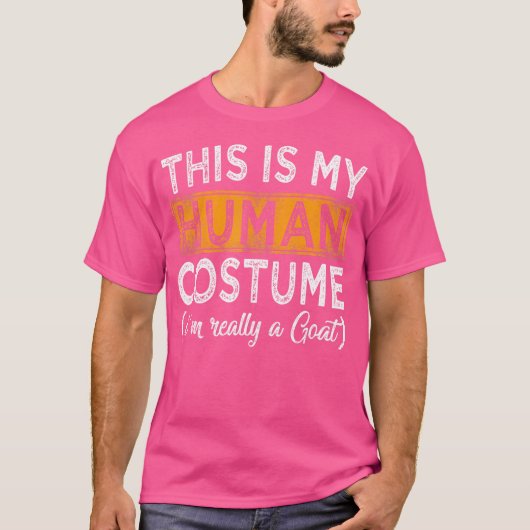 これは私の人間である私は本当にヤギ面白いハロウィーンだ Tシャツ (正面)