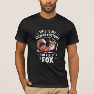 これは私の人間のコスチュームです。私は本当はキツネです。ハロウィン Tシャツ