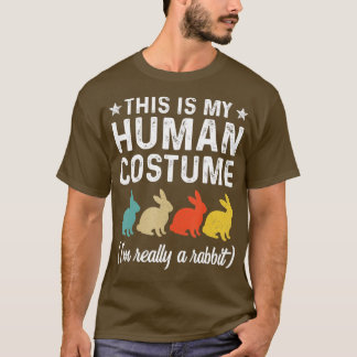 これは私の人間のコスチュームは本当にウサギのレトロ Tシャツ