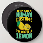 これは私の人間のコスチュームは本当にレモンのハロー 缶バッジ (正面&裏面)