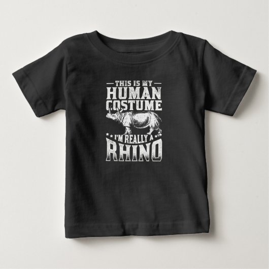 これは私の人間のコスチュームは本当にrhinoだ ベビーTシャツ (正面)