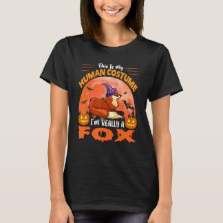 これは私の人間のコスプレです。実は狐です。ハロウィン Tシャツ