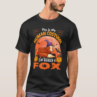 これは私の人間のコスプレです。実は狐です。ハロウィン Tシャツ