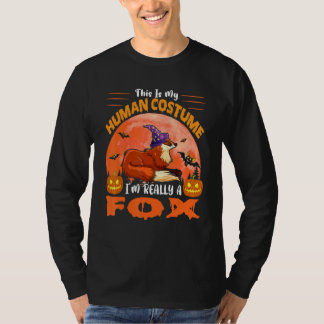 これは私の人間のコスプレです、本当は狐です、ハロウィン Tシャツ