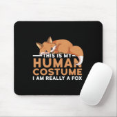 これは私の人間の衣装である私は本当にキツネハロウィー マウスパッド (マウス)