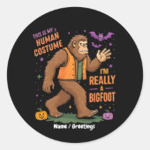 これは私の人間の衣装である私は本当に大きな足のおもしろい ラウンドシール (正面)