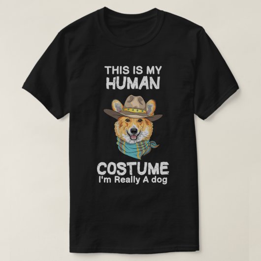 これは私の人間の衣装である私は本当に犬のコルギ14 Tシャツ (デザイン正面)