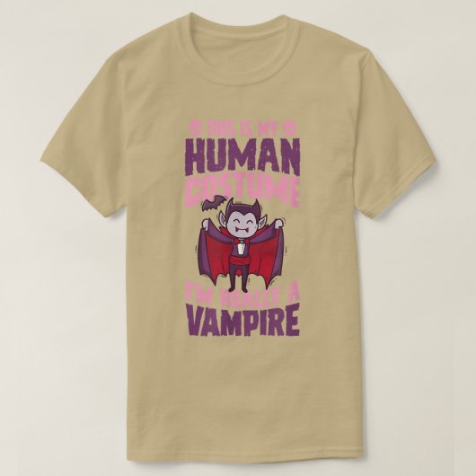 これは私の人間の衣装は本当に吸血鬼ハロ Tシャツ (デザイン正面)