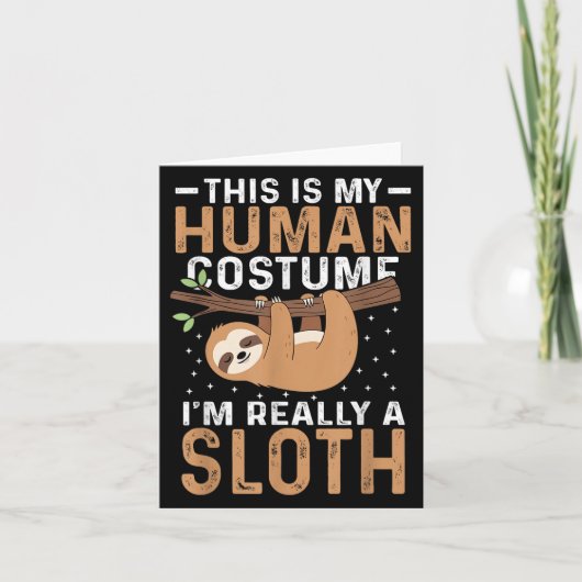 これは私の人間コスプレだ、本当はナマケモノ ハロウィン カード (正面)