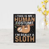 これは私の人間コスプレだ、本当はナマケモノ ハロウィン カード (黄色い花)