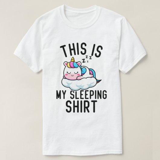 これは私の寝着可愛いユニコーン寝てる Tシャツ (デザイン正面)