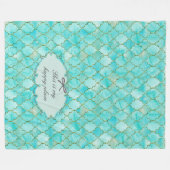 これは私の幸せな場所である – マロカンのアクア金ゴールドパターン フリースブランケット (正面(横))