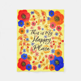 これは私の幸せな場所のサングリエです フリースブランケット