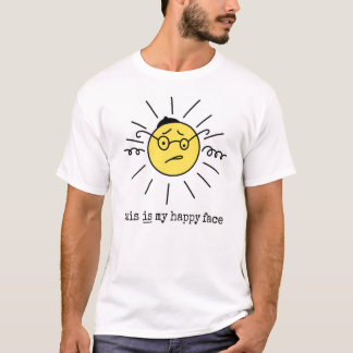 "これは私の幸せな顔"のおもしろいなイディッシュのTシャツです Tシャツ