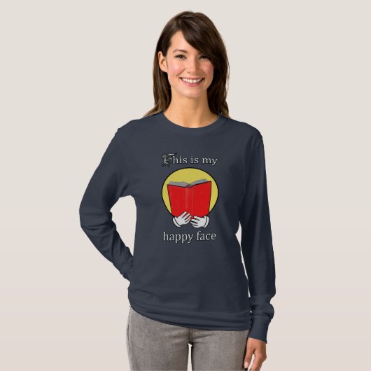 これは私の幸せな顔-本を読むEmojiです Tシャツ (正面フル)