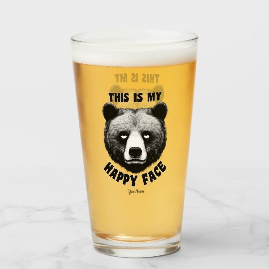 これは私の幸せな顔- Bear タンブラーグラス (ドリンク正面)