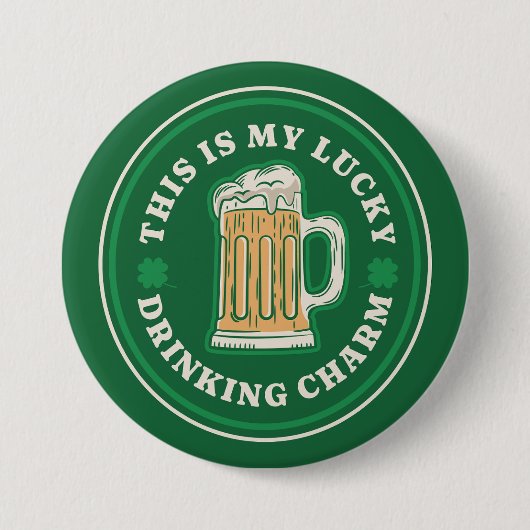 これは私の幸運な飲み物の魅力 缶バッジ (正面)