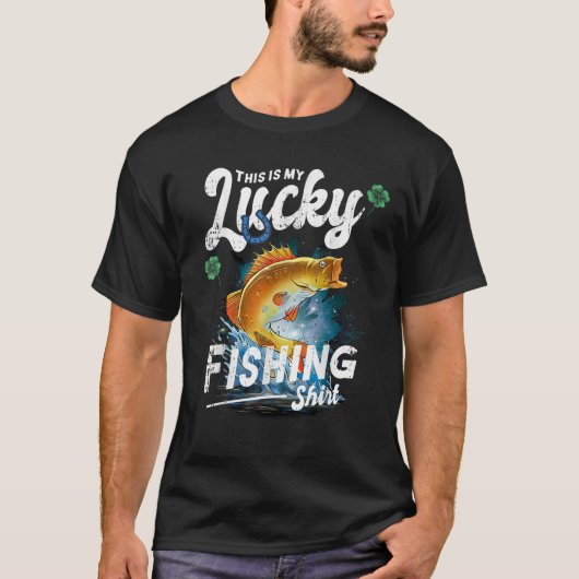 これは私の幸運な魚釣り Tシャツ (正面)