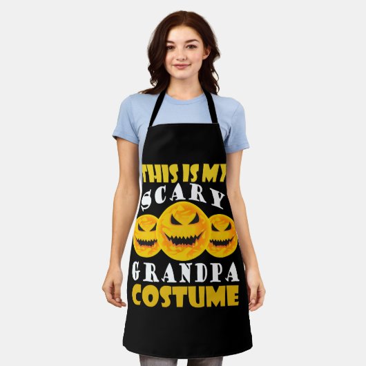 これは私の怖いおじいちゃんコスチュームTシャツだ エプロン (着用した状態)
