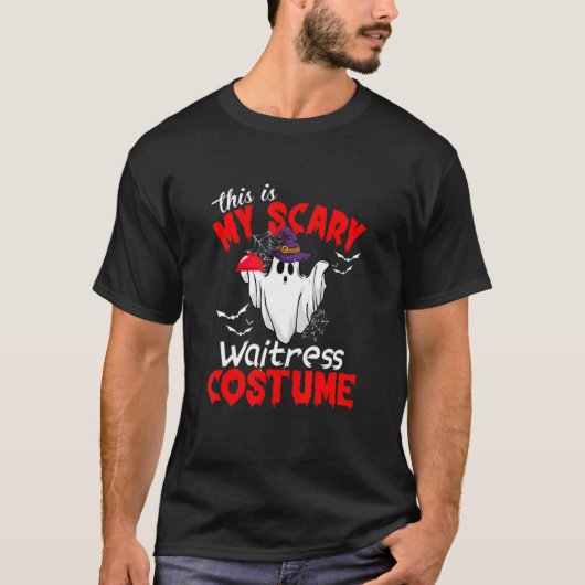 これは私の怖いウェイトレスの衣装幽霊ハロウィーン Tシャツ (正面)