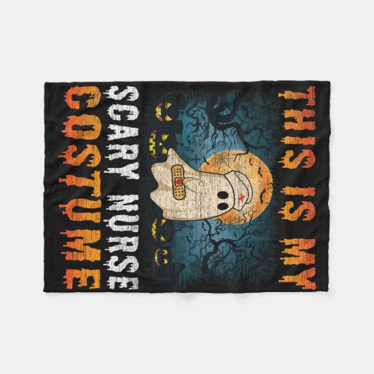 これは私の怖いナース衣装おもしろいハロウィーンの男性W フリースブランケット (正面(横))