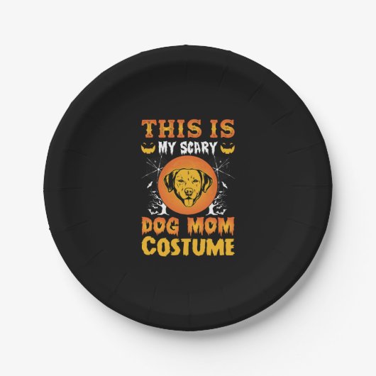 これは私の怖い犬のママの衣装だ ペーパープレート (正面)