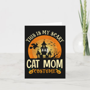 これは私の怖い猫のママのコスチュームのハロウィン カード