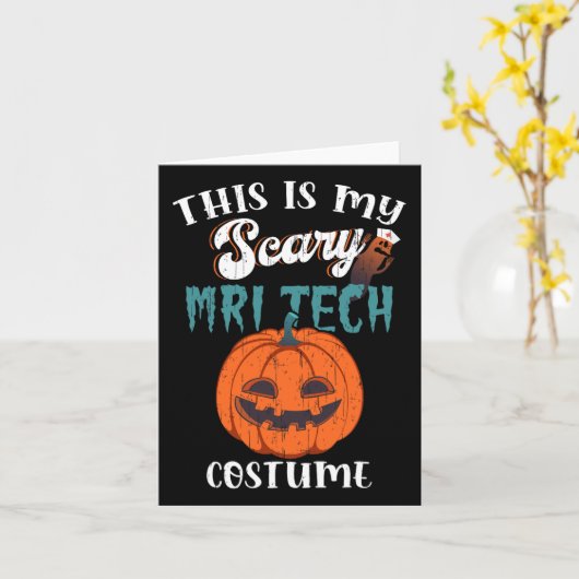 これは私の怖いMri技術のコスチューム面白いハロウィーン カード (黄色い花)