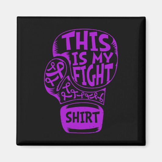 これは私の戦い線維筋痛紫のリボン手袋 マグネット (正面)