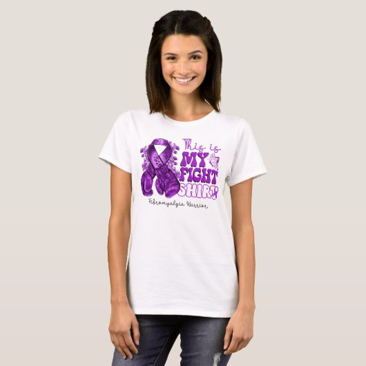 これは私の戦いfibromyalgia戦士ボクシング手袋 tシャツ (正面フル)