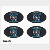 これは私の故郷の惑星です　SF銀河Tシャツ 楕円形シール (シート)