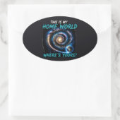 これは私の故郷の惑星です　SF銀河Tシャツ 楕円形シール (バッグ)