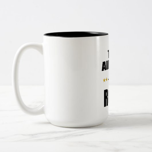 これは私の最初のロデオのカッコいいおもしろマグカップデザインではない ツートーンマグカップ (左)