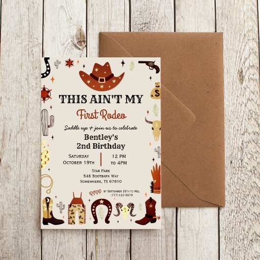 これは私の最初のロデオボーイ招待状 招待状