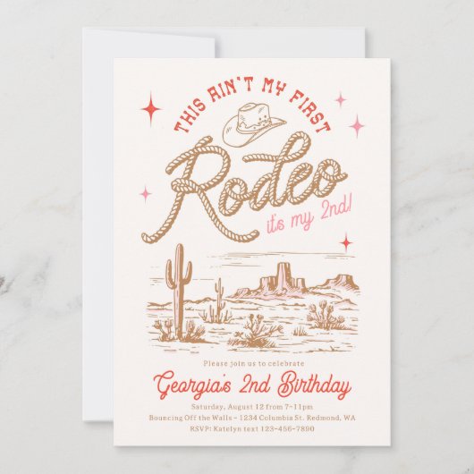 これは私の最初のロデオ招待状ではない 招待状 (正面)