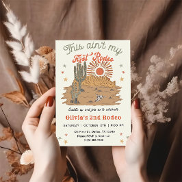 これは私の最初のロデオ第2誕生日 招待状