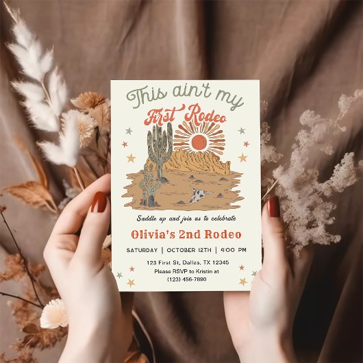 これは私の最初のロデオ第2誕生日 招待状