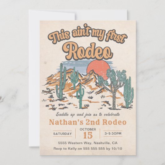 これは私の最初のロデオ西部の誕生日ではない 招待状 (正面)