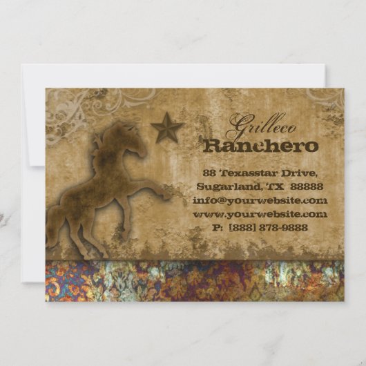 これは私の最初のロデオ馬ウェスタンヴィンテージではない 招待状 (裏面)
